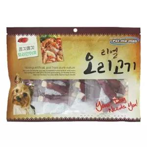 [하프클럽/셀럽하우스]강아지 리얼 쫄깃 오리 연어포 300g 반려견 육포 간식