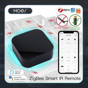 MOES Tuya ZigBee 스마트 IR 원격 제어 스마트 홈용 범용 적외선 원격 컨트롤러는 Alexa Google 홈과 함께 작동합니다.