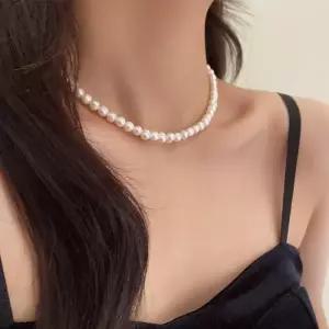 진주목걸이 승무원 한복 혼주 돌잔치 여자목걸리 미니 LD-1347