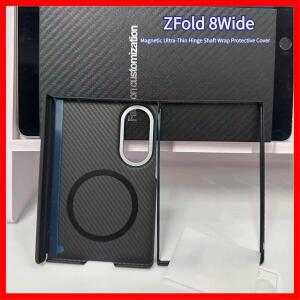 삼성 카본 아라미드 섬유 케이스 갤럭시 Z 폴드 8 와이드용 Magsafe 마그네틱 초박형 힌지 샤프트 랩 보호