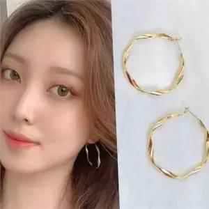 여성 링 귀걸이 웨이브 귀걸이 데일리 물결 심플 이어링 모던 라운드 기본 원형 드롭