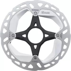 시마노 데어 XT RT-MT800-S 브레이크 로터(외부 잠금 링 포함) - 160mm 센터 실버/블랙