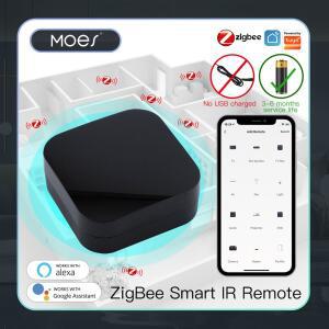 MOES Tuya ZigBee 스마트 IR 원격 제어 홈용 범용 적외선 컨트롤러는 Alexa Google 홈과 함께 작동합니다.