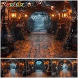 Mocsicka 해적선 사진 배경 생일 파티 해양 항해 스튜디오 장식 소년 초상화 배너