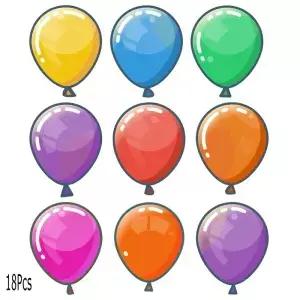 다채로운 풍선 컷 아웃 카드 생일 게시판 장식 교실에 대한 서명 9 가지 색상 5x6 인치 18 개