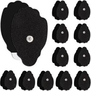 Lanieney 24팩 TENS 유닛 교체용 전극 패드 블랙 3.5mm 커넥터가 포함된 업그레이드된 재사용 가능한 AUVON