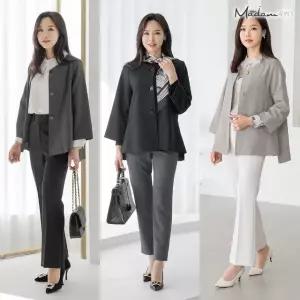 엄마옷 마담4060 (~110size)(3color) 데일리 여성 노카라플레어자켓 -RHJK2401001-