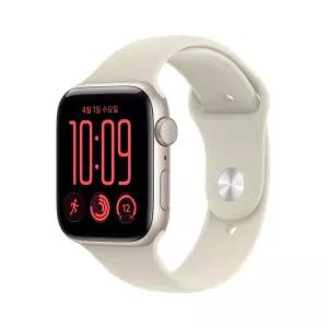 애플워치 SE 3 GPS 44mm 스타라이트 알루미늄 케이스 샌드 스포츠 밴드 (ML) MJL54KH/A