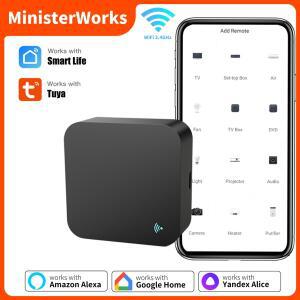 에어컨 TV 용 Tuya WiFi IR 원격 제어 Alexa Google 홈 리모컨 스마트 블래스터 적외선 범용