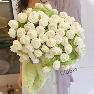 수제 DIY 티 로즈 부케 블랭킷 얀 재료 키트 벨 플라워 여자친구 선물용 울 공예