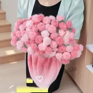롱 벨벳 코튼 부케 블랭킷 재료 그라데이션 컬러 7성 핸드메이드 DIY 장미꽃 풀세트