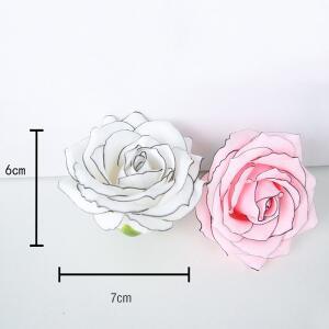 18개 7x6cm 블랙 엣지 아이라이너 로즈 헤드 프렌치 스타일 인조 꽃 우아한 부케 선물 상자 DIY 플로럴 데