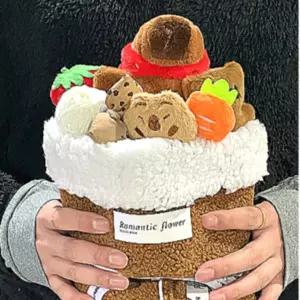 귀여운 꽃다발 선물 다발 인형 기념일 카피바라