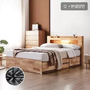 브리더 LED 4단 수납 Q침대+본넬매트리스 DF920248