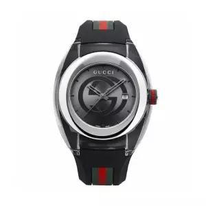 구찌 YA137116 SYNC 남성 러버 쿼츠 46mm