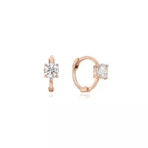[티르리르] 14K 핑크골드 미니 포인트 스퀘어 원터치 귀걸이 TEPK4P00004M