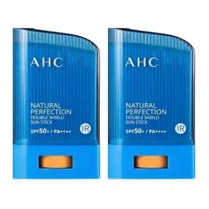 AHC 내추럴 퍼펙션 더블쉴드 선스틱 (파랑색) SPF50+ 22g 2개 워터프루프 스틱썬크림