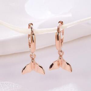 14K 고래꼬리 딸랑이 원터치 귀걸이 한쌍 PNE41637