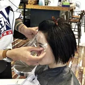미용실 얼굴 가리개 100매 일회용 페이스 커버 붙이스 투명 필름 염색 컷트 파마