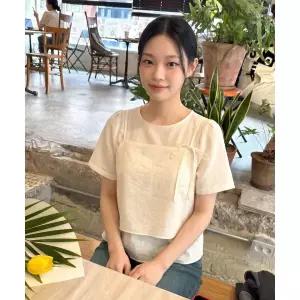 ROEM 반팔 뷔스티에 레이어드 블라우스 RMBLG37R16 102358