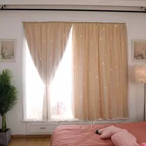 무타공 붙이는 펀칭 암막커튼 100X150 120X150 별빛햇살 인테리어 거실 창문 파티룸 커튼 커텐