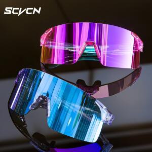 축구고글 SCVCN 사이클링 선글라스 MTB 변색 스포츠 사이클 자전거 남성 아이웨어 고글 안경 여성