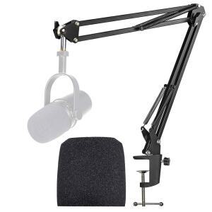 MV7 MV7X MV7+ BOOM ARM - SHURE 및 MV7X MV7+와 호환되는 FOAM COVER가 장착된 MIC YOUSHARES의 팝 필터가 적용된 마이크