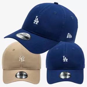 뉴에라 키즈 모자 MLB 야구 LA 다저스 미니 로고 언스트럭쳐 볼 캡 다크 로얄