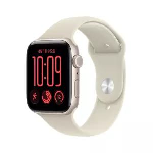 애플워치 SE 3 셀룰러 44mm 스타라이트 알루미늄 케이스 샌드 스포츠 밴드 (ML) MJLN4KH/A