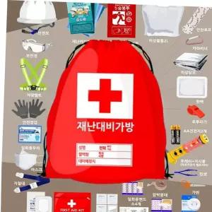 마스크 재난대비가방 28종 학교안전교육 지진 화재 응급키트