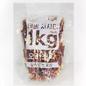 짱시즌스 테비 오리 사사미 오리 스틱 1KG 애완견간식