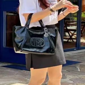 [백화점정품] 헤지스 ACC [인기신상]HIBA5F529BK여성 시그니처 H 패치 블랙 토트겸 숄더백 M
