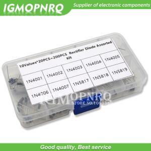 100Pcs 10 값 정류기 다이오드 모듬 키트 1N4001 1N5817 상자 포함