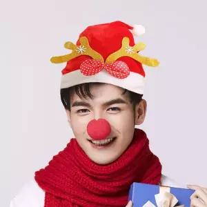 [하프클럽/알티피아]사슴뿔 리본 루돌프모자 산타모자