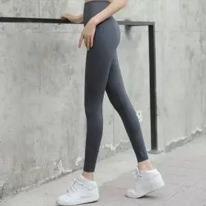 플월 하이웨스트 스판 힙업 레깅스(L) (그레이) 9부 여자레깅스