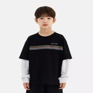 [아웃도어 프로덕츠 키즈]배색 레이어드 티셔츠 (블랙) OD263ILS03_BLK
