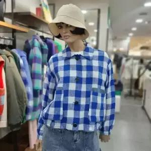 베네통/애플아울렛/마100% 펜시 체크 점퍼 BAJP57431