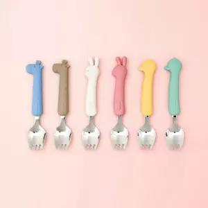 어린이집 준비물 실리콘 포카락 포크 일체형 세트/수저케이스/어린이수저세트/도시락수저통/이유식스푼