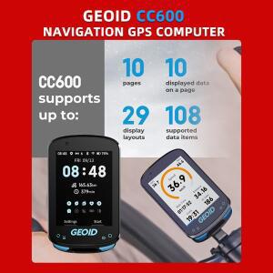 Geoid CC600 자전거 컴퓨터 컬러 스크린 스마트 네비게이션 GPS 무선 속도계 WIFI ANT + 다국어 사이클링