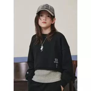 [블루테일](김해점)AAA2TS07BK 블랙 레이어드 맨투맨 티셔츠