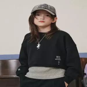 [대구백화점] [블루테일]블랙 레이어드 맨투맨 티셔츠(AAA2TS07BK )