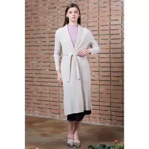 [요이츠](택가 256,000원)숄카라 골지 롱 플리츠 코트_YJ02WNPCT03