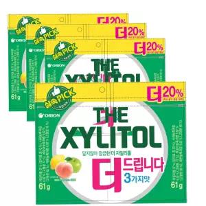 오리온 더자일리톨 껌 리필용 122g 4개 대용량 통형 보충용