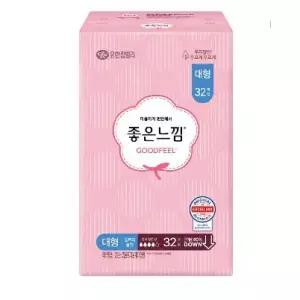 좋은느낌 생리대 오리지널 울트라슬림 대형 32매 X 2팩