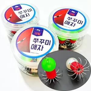 MEN피싱 12발 연질바늘 쭈꾸미애자 55g(6개입) 진주 야광애자 두족류 낚시