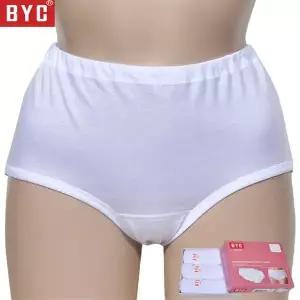 BYC BYC 백색 부드러운 면 여성 맥시 팬티 3매입 여자 여성 홈쇼핑 팬티 여성용 요일 속옷 언더웨어 보정