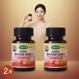 뉴트리큐 아누카사과 비오틴 맥주효모 레드비트 펙틴 모발영양제 60정, 2개