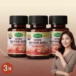 뉴트리큐 아누카사과 비오틴 맥주효모 레드비트 펙틴 모발영양제 60정, 3개