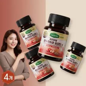 뉴트리큐 아누카사과 비오틴 맥주효모 레드비트 펙틴 모발영양제 60정, 4개