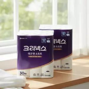 크리넥스 100%천연펄프 데코앤소프트 화장지 3겹 30m 24롤 x 2팩 45178